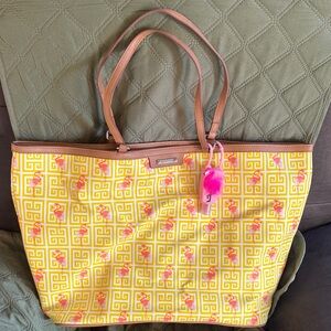 Stella & Dot Yellow and Tan Tote Bag